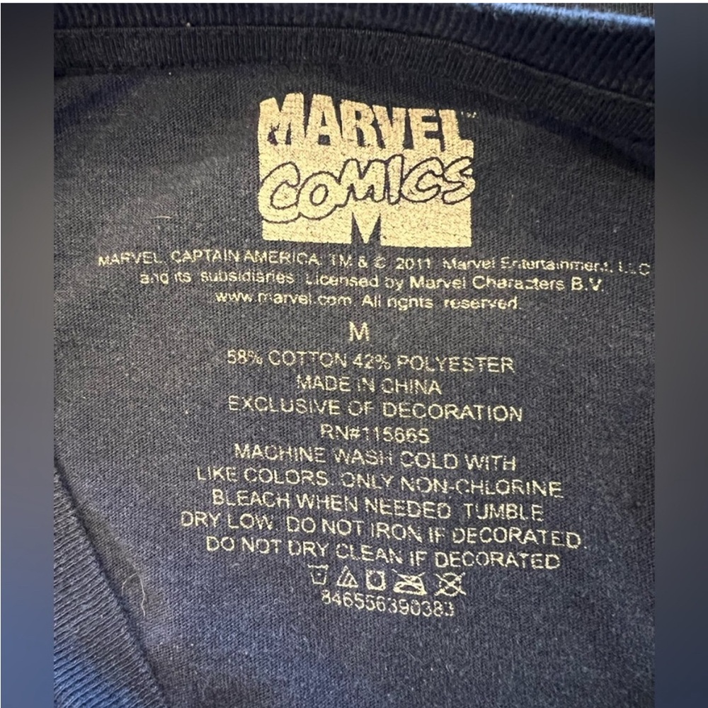 MAD Engine Marvel & Captain America Shield Tshirts, Both Medium Thrashed - Picture 11 of 15
